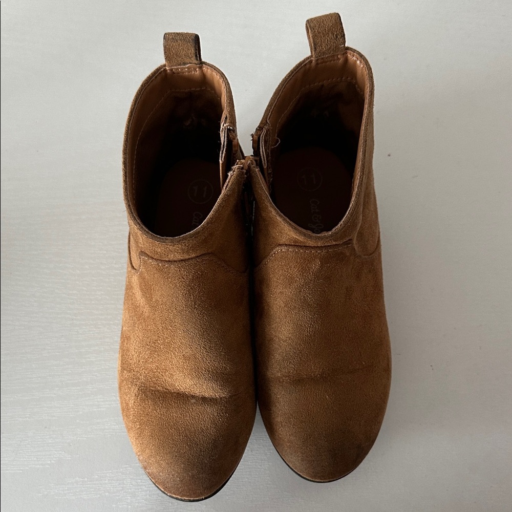 Cat & Jack Toddler Girl Tan Suede Boots - Size 11 - Picture 4 of 8